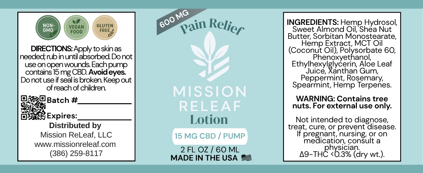 Pain Relief Lotion (600mg CBD) - Image 2